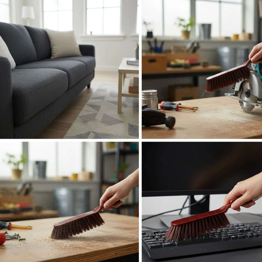 Multipurpose Cleaning Brush & Duster Set (Pack of 2), Long Flexible Bristle Scrub & 360° Rotatable Crevice Gap Cleaning Brush for Household, Kitchen Sink, Bathroom Tiles,Sofa & Car Cleaning Essential