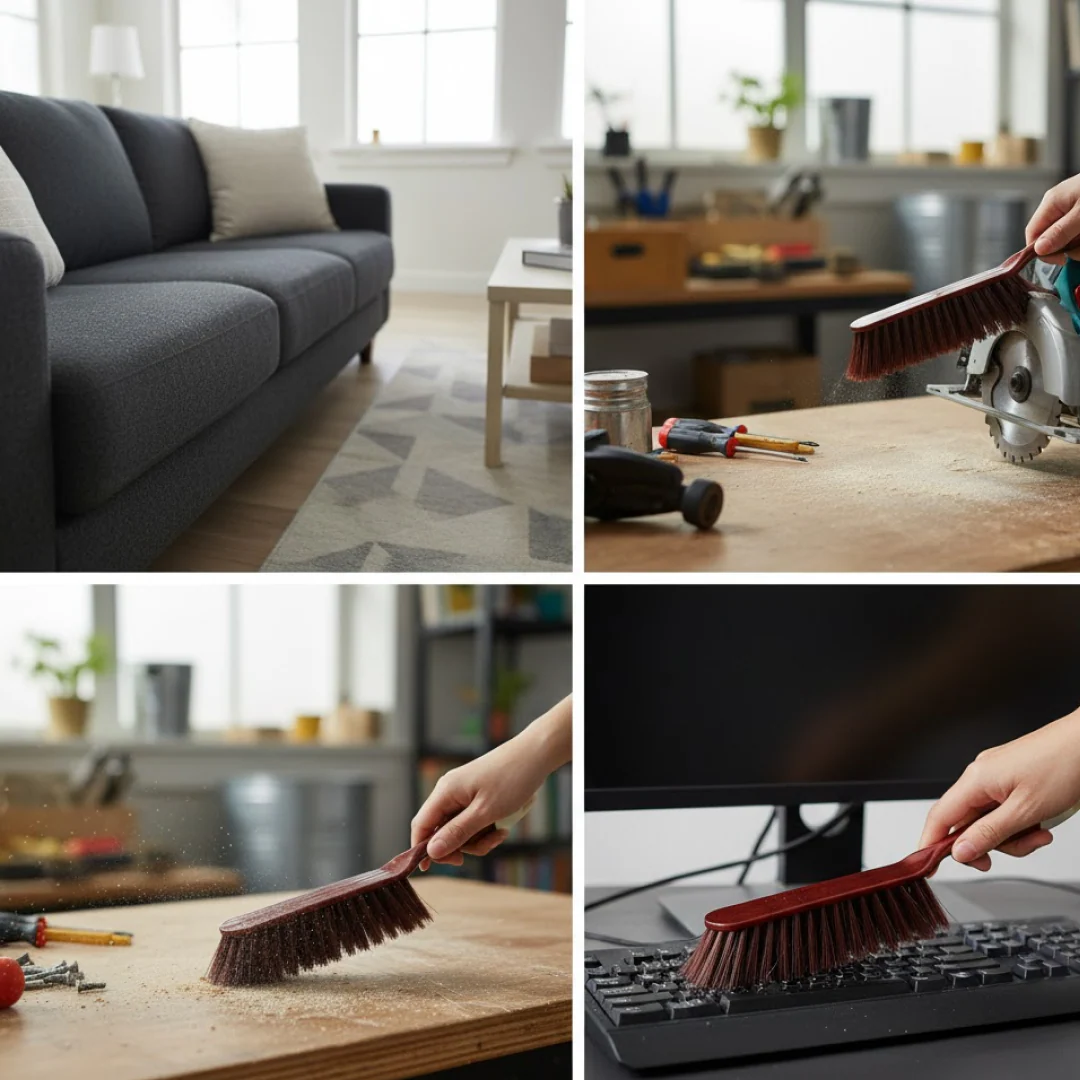 Multipurpose Cleaning Brush & Duster Set (Pack of 2), Long Flexible Bristle Scrub & 360° Rotatable Crevice Gap Cleaning Brush for Household, Kitchen Sink, Bathroom Tiles,Sofa & Car Cleaning Essential