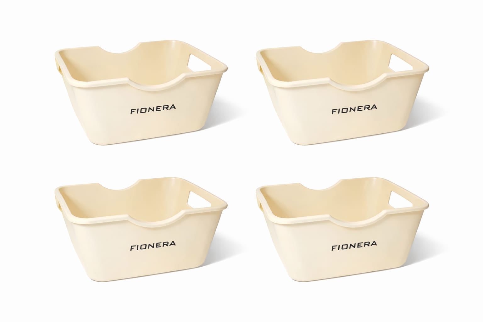 Plastic Storage Basket for Home & Kitchen | Rectangular Multipurpose Storage Organizer with Side Handles | Durable Stackable Storage Box for Wardrobe, Bathroom & Bedroom (Pack of 4)