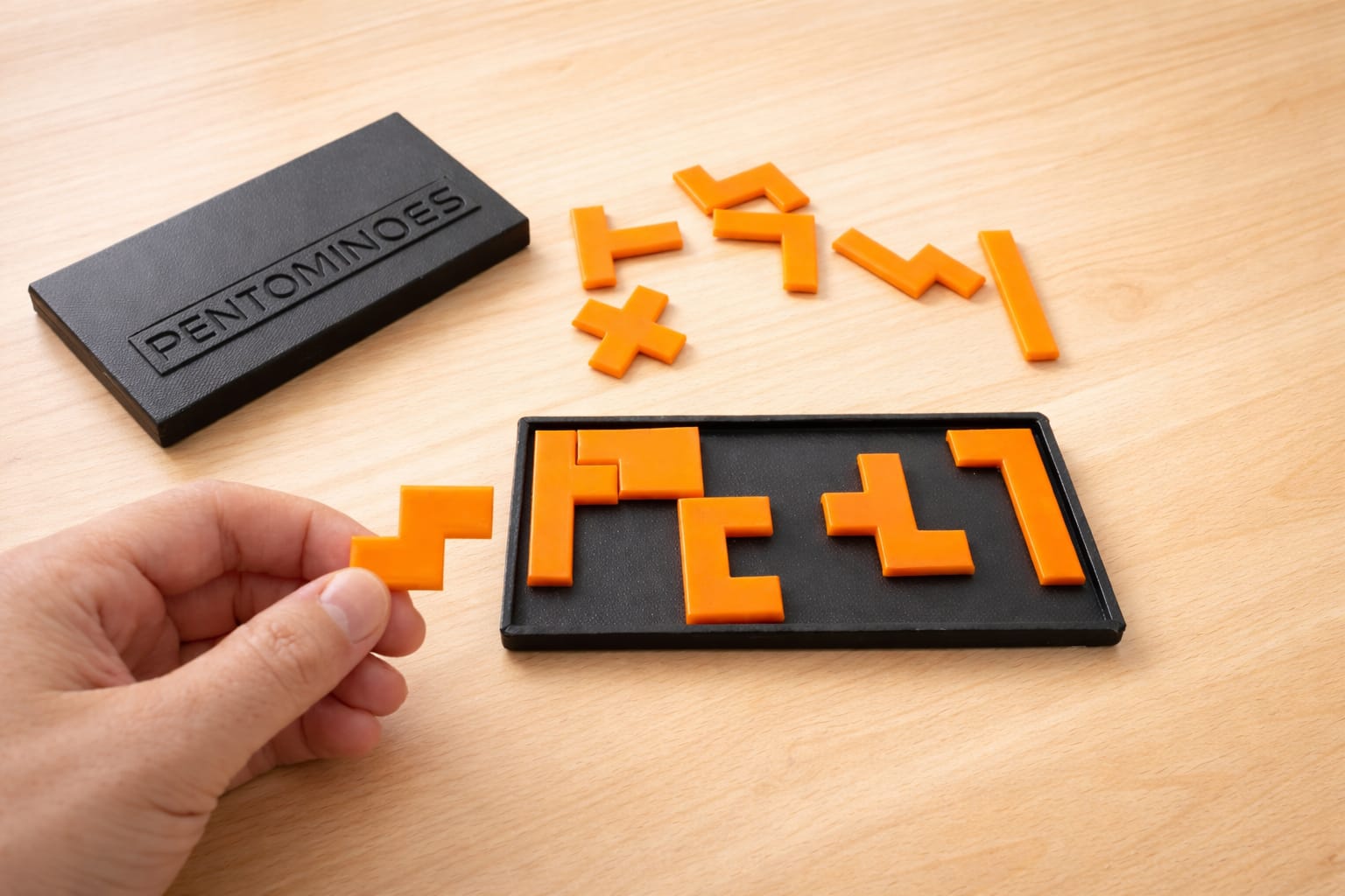 Brain Teaser Puzzle for Adults & Teens – 12 Piece Rectangular Logic Game – Plastic Shape-Fitting Pocket Puzzle for Stress Relief & Focus for Home & Travel