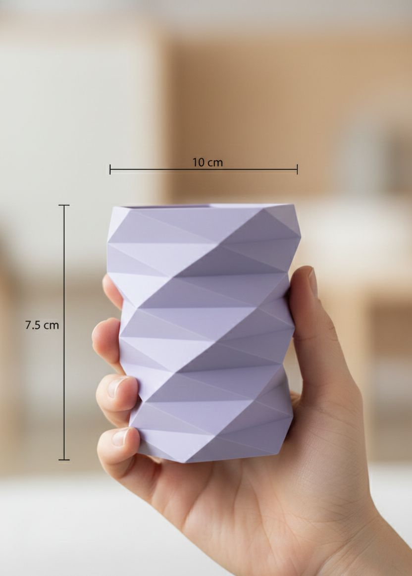 FIONERA Stylish Geometric Pen & Pencil Holder | Desk Stationery Organizer for Office, Home, Study Table & Students (LAVENDER)